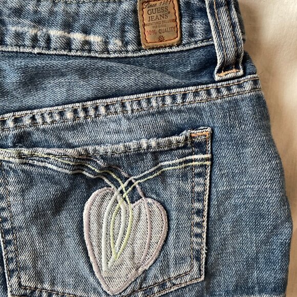 Guess Vintage Y2K Micro Booty Shorts with Heart Embroidery and Dot embllishments - Picture 5 of 9